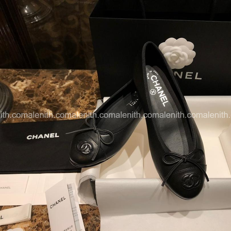 All-Black Lambskin Ballet Flats